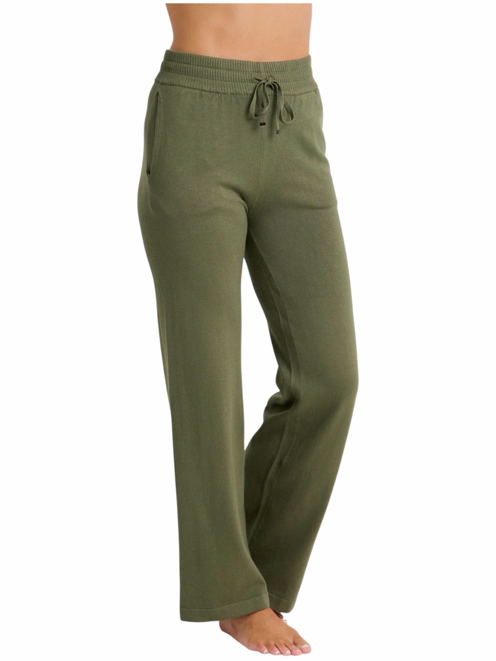 Everyday Sunday So Comfy Wide Pants Pockets Loden Frost Green Size Medium